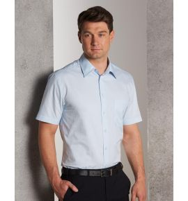 Men's Self Stripe Short Sleeve Shirt