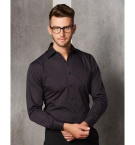 Men's Dobby Stripe long sleeve shirt