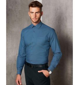 Ascot Mens Long Sleeve Dot Jacquard Stretch Shirt