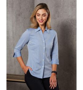 Women's Fine Chambray 3/4 Sleeve Shirt