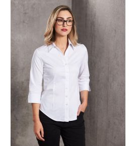 Women's Fine Twill 3/4 Sleeve Shirt