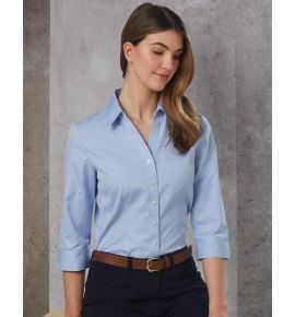 Women's CVC Oxford 3/4 Sleeve Shirt