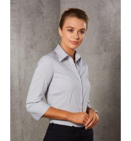 Women's Ticking Stripe 3/4 Sleeve Shirt