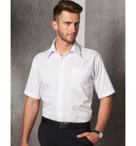 Men's Poplin Short Sleeve Business Shirt