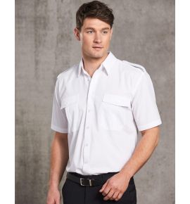 Epaulette Short Sleeve Shirt-Unisex