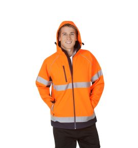 Hooded Hi Vis Soft Shell Jackets - Day / Night Use