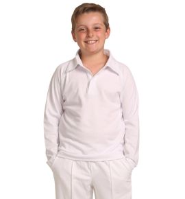 Kids Long Sleeve Cricket Polo