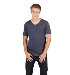 Mens Raw Cotton Wave V-Neck T-Shirt