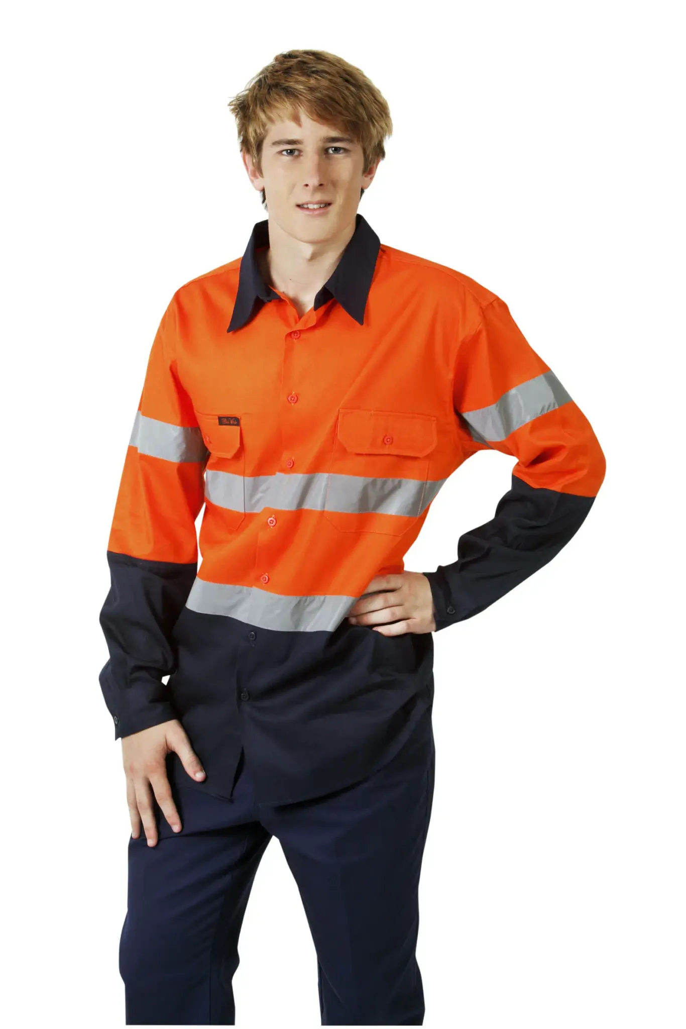 Hi Vis Drill Shirts - Long Sleeve - Day / Night Use - Image 1