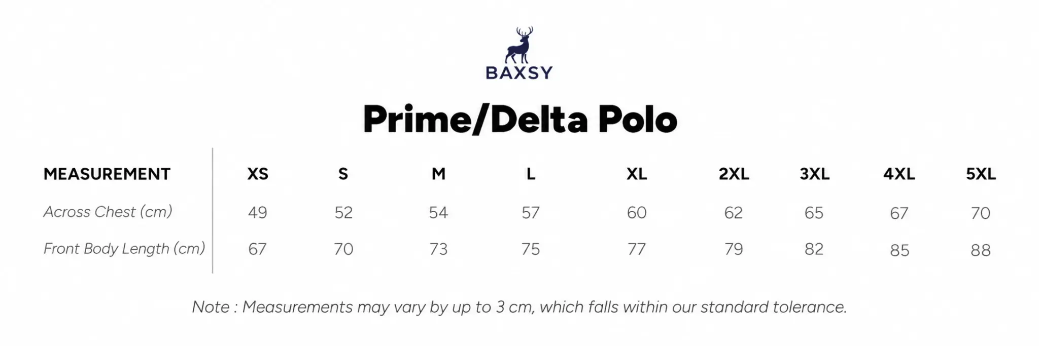 Size chart
