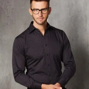 Men's Dobby Stripe long sleeve shirt