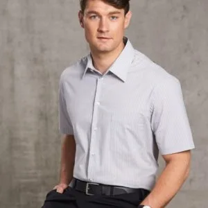 Men's Ticking Stripe Short Sleeve Shirt