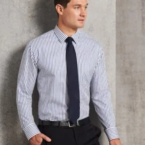 Men's Executive Sateen Stripe Long Sleeve Shirt