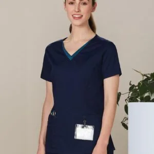 Ladies V-Neck Trim Scrub Top