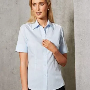 Women's Self Stripe Short Sleeve Shirt