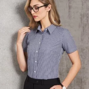 Ladies’ Multi_Tone Check Short Sleeve Shirt