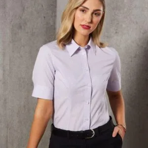 Ladies Mini Cross Check Short Sleeve Shirt