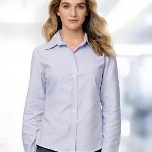Ladies’ Dot Contrast Long Sleeve Shirt