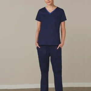 Ladies Semi -Elastic Waist Tie Solid Colour Scrub Pants
