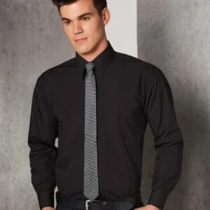 Men's Poplin Long Sleeve Business Shirt