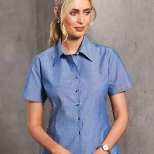 Ladies Chambray Short Sleeve
