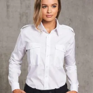 Epaulette Long Sleeve Shirt-Unisex