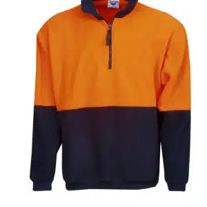 Hi Vis Half Zipped Polar Fleece Jumper