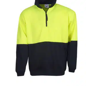 Hi Vis Half Zip Poly / Cotton Fleece Jumper