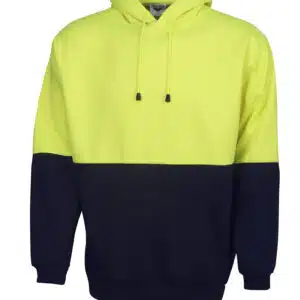 Hi Vis Fleecy Hoodie With Kangaroo Pocket