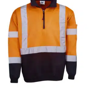 Hi Vis Fleecy Jumper - X Pattern R -Tape - Day / Night Use