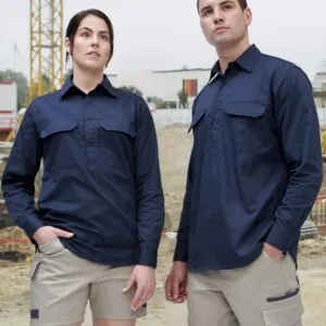 Unisex Cool Breeze Closed Front LS Work Shirt