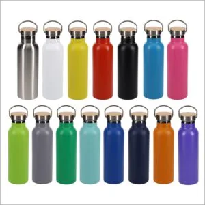 Thermo Bottle with Bamboo Screw Lid