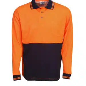 True Dry Cotton Back Hi Vis Polo - Long Sleeve