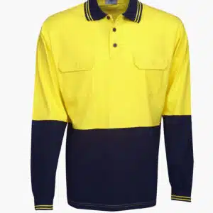 100% Cotton Hi Vis Polo - Long Sleeve - Day Use