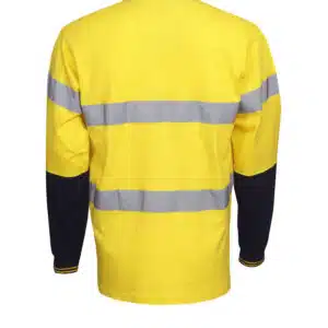 100% Cotton Hi Vis Polo - Long Sleeve - Day / Night Use