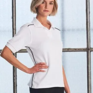 Ladie's Cambridge Piping Short Sleeve Polo
