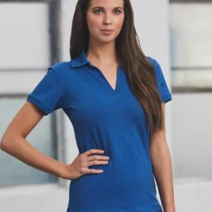 Ladies Cotton Pique Knit Short Sleeve Polo