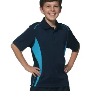 Kids Short Sleeve Pursuit Contrast Polo