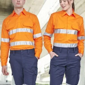 Unisex Hi-Vis Cool Breeze Closed Front Ls Shirt With Perforated Tape